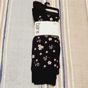 BAR III 4-pack Dress socks Black White. 